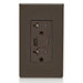 Leviton USB Dual Type A/C 60W Wall Outlet Charger With 20A Tamper-Resistant Outlet Brown (T5834-B)