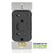 Leviton USB Dual Type A/C 60W Wall Outlet Charger With 20A Tamper-Resistant Outlet Black (T5834-E)