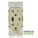 Leviton USB Dual Type A/C 60W Wall Outlet Charger With 20A Tamper-Resistant Outlet Ivory (T5834-I)