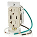 Leviton USB Dual Type A/C 60W Wall Outlet Charger With 20A Tamper-Resistant Outlet Light Almond (T5834-T)