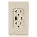 Leviton USB Dual Type A/C 60W Wall Outlet Charger With 20A Tamper-Resistant Outlet Light Almond (T5834-T)