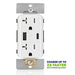 Leviton USB Dual Type A/C 60W Wall Outlet Charger With 20A Tamper-Resistant Outlet White (T5834-W)
