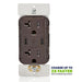 Leviton 60W 6A USB Dual Type C/C Power Delivery Wall Outlet Charger With 20A Tamper Resistant Outlet Brown (T5836-B)