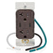 Leviton 60W 6A USB Dual Type C/C Power Delivery Wall Outlet Charger With 20A Tamper Resistant Outlet Brown (T5836-B)