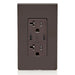 Leviton 60W 6A USB Dual Type C/C Power Delivery Wall Outlet Charger With 20A Tamper Resistant Outlet Brown (T5836-B)