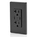 Leviton 60W 6A USB Dual Type C/C Power Delivery Wall Outlet Charger With 20A Tamper Resistant Outlet Black (T5836-E)