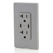 Leviton 60W 6A USB Dual Type C/C Power Delivery Wall Outlet Charger With 20A Tamper Resistant Outlet Gray (T5836-G)