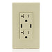 Leviton 60W 6A USB Dual Type C/C Power Delivery Wall Outlet Charger With 20A Tamper Resistant Outlet Ivory (T5836-I)