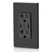 Leviton 30W USB Dual Type C/C Non-PD Wall Outlet Charger With 20A Tamper-Resistant Outlet Black (T5837-E)