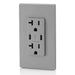 Leviton 30W USB Dual Type C/C Non-PD Wall Outlet Charger With 20A Tamper-Resistant Outlet Gray (T5837-G)