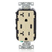 Leviton 30W USB Dual Type C/C Non-PD Wall Outlet Charger With 20A Tamper-Resistant Outlet Ivory (T5837-I)