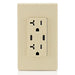 Leviton 30W USB Dual Type C/C Non-PD Wall Outlet Charger With 20A Tamper-Resistant Outlet Ivory (T5837-I)