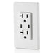 Leviton 30W USB Dual Type C/C Non-PD Wall Outlet Charger With 20A Tamper-Resistant Outlet White (T5837-W)