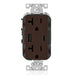 Leviton 20A 125V Decora Tamper-Resistant Outlet NEMA 5-20R 18W Type A/C USB Chargers Grounding Side Wired/Back Wired Brown (T5838-B)