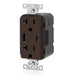 Leviton 20A 125V Decora Tamper-Resistant Outlet NEMA 5-20R 18W Type A/C USB Chargers Grounding Side Wired/Back Wired Brown (T5838-B)