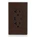 Leviton 20A 125V Decora Tamper-Resistant Outlet NEMA 5-20R 18W Type A/C USB Chargers Grounding Side Wired/Back Wired Brown (T5838-B)