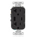Leviton 20A 125V Decora Tamper-Resistant Outlet NEMA 5-20R 18W Type A/C USB Chargers Grounding Side Wired/Back Wired Black (T5838-E)