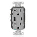 Leviton 20A 125V Decora Tamper-Resistant Outlet NEMA 5-20R 18W Type A/C USB Chargers Grounding Side Wired/Back Wired Gray (T5838-GY)