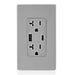 Leviton 20A 125V Decora Tamper-Resistant Outlet NEMA 5-20R 18W Type A/C USB Chargers Grounding Side Wired/Back Wired Gray (T5838-GY)