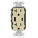 Leviton 20A 125V Decora Tamper-Resistant Outlet NEMA 5-20R 18W Type A/C USB Chargers Grounding Side Wired/Back Wired Ivory (T5838-I)
