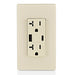 Leviton 20A 125V Decora Tamper-Resistant Outlet NEMA 5-20R 18W Type A/C USB Chargers Grounding Side Wired/Back Wired Light Almond (T5838-T)