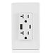 Leviton 20A 125V Decora Tamper-Resistant Outlet NEMA 5-20R 18W Type A/C USB Chargers Grounding Side Wired/Back Wired White (T5838-W)