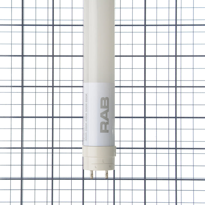 RAB T8 2 Foot Glass Type A/B Single/Double 7.5W 17W Equivalent CCT Selectable 3000K/3500K/4000K/5000K/6500K 1150Lm (T8-7.5-24G-8CCT-HYB)