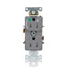 Leviton 15A 125V Duplex Receptacle/Outlet Hospital Grade Tamper-Resistant Single Marked Controlled NEMA 5-15R 2-Pole 3-Wire Self-Grounding Gray (T8200-1PG)