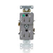 Leviton 15A 125V Duplex Receptacle/Outlet Hospital Grade Tamper-Resistant Dual Marked Controlled NEMA 5-15R 2-Pole 3-Wire Self-Grounding Gray (T8200-2PG)