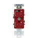 Leviton 15A 125V Duplex Receptacle/Outlet Hospital Grade Tamper-Resistant Dual Marked Controlled NEMA 5-15R 2-Pole 3-Wire Self-Grounding Red (T8200-2PR)
