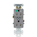 Leviton 20A 125V Duplex Receptacle/Outlet Hospital Grade Tamper-Resistant Single Marked Controlled NEMA 5-20R 2-Pole 3-Wire Self Grounding Gray (T8300-1PG)