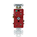 Leviton 20A 125V Duplex Receptacle/Outlet Hospital Grade Tamper-Resistant Single Marked Controlled NEMA 5-20R 2-Pole 3-Wire Self Grounding Red (T8300-1PR)