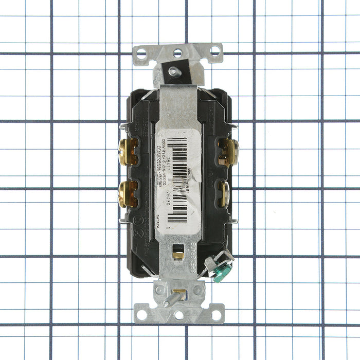 Leviton Decora Plus Duplex Receptacle Outlet Heavy-Duty Industrial Spec Grade Split-Circuit One Outlet Marked Controlled 15 Amp 125V Back Or Side Wire Brown (TDR15-S1)