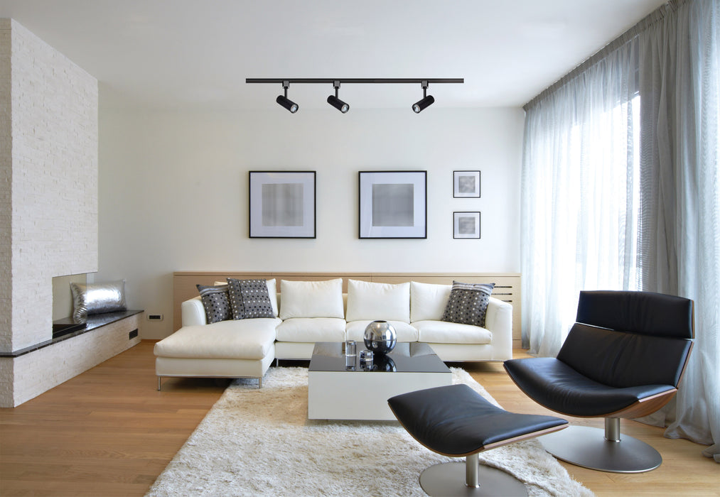 SATCO/NUVO 15W LED Commercial Track Head Black Cylinder 36 Degree Beam Angle 3000K (TH614)