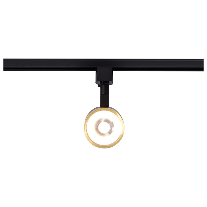 SATCO/NUVO 12W LED Track Head Round 3000K 24 Degree Beam Angle Matte Black/Brushed Brass (TH635)