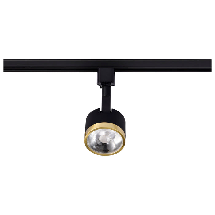 SATCO/NUVO 12W LED Track Head Round 3000K 24 Degree Beam Angle Matte Black/Brushed Brass (TH635)