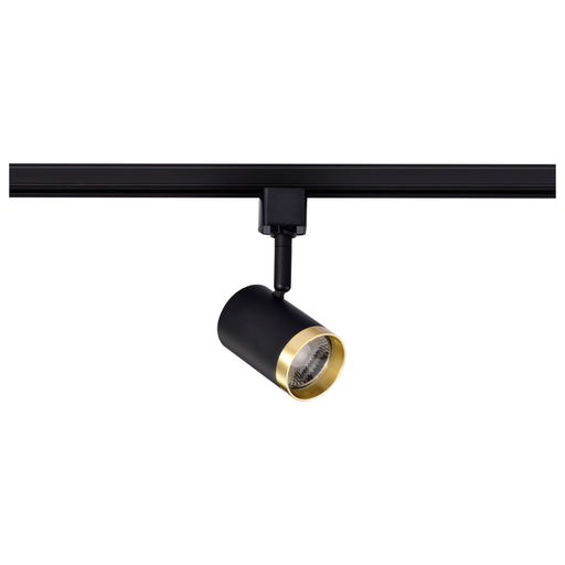 SATCO/NUVO 12W LED Track Head Small Cylinder 3000K 36 Degree Beam Angle Matte Black/Brushed Brass (TH647)