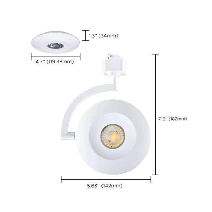 SATCO/NUVO ORB LED H-Style Track Head 12W CCT Selectable 3000K/4000K/5000K 24 Degree Beam Angle 120V White Finish (TH670)