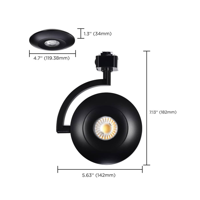 SATCO/NUVO ORB LED H-Style Track Head 12W CCT Selectable 3000K/4000K/5000K 24 Degree Beam Angle 120V Black Finish (TH671)
