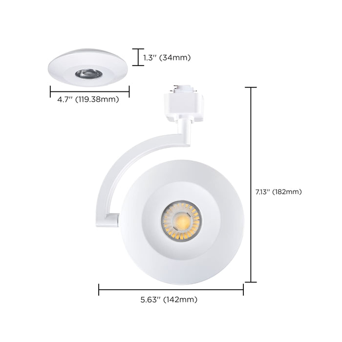 SATCO/NUVO ORB LED H-Style Track Head 12W CCT Selectable 3000K/4000K/5000K 36 Degree Beam Angle 120V White Finish (TH673)