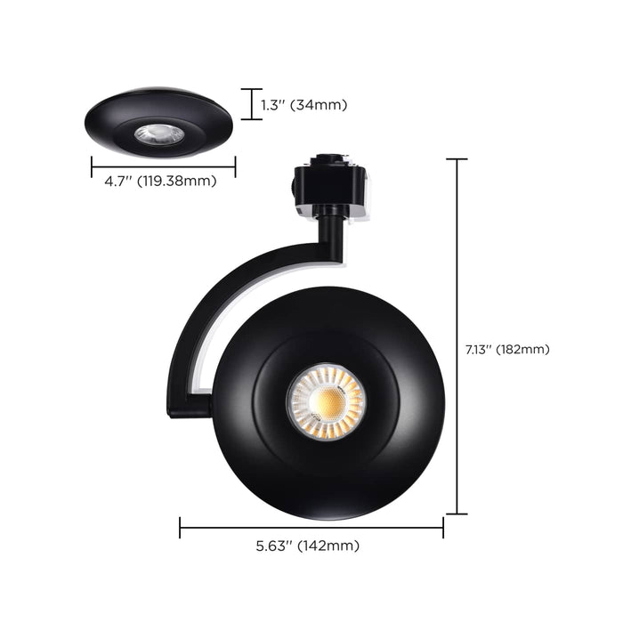 SATCO/NUVO ORB LED H-Style Track Head 12W CCT Selectable 3000K/4000K/5000K 36 Degree Beam Angle 120V Black Finish (TH674)