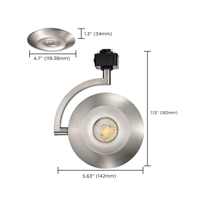SATCO/NUVO ORB LED H-Style Track Head 12W CCT Selectable 3000K/4000K/5000K 36 Degree Beam Angle 120V Brushed Nickel Finish (TH675)