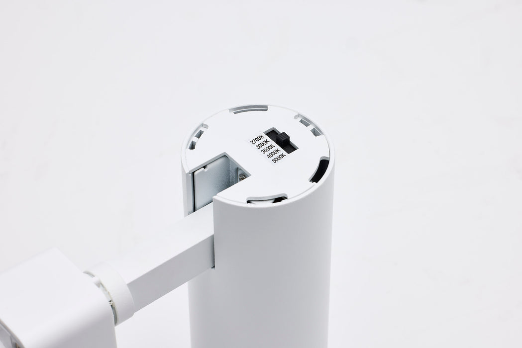 SATCO/NUVO 10W LED Track Head 36 Degree Beam Spread CCT Selectable 2700K/3000K/3500K/4000K/5000K Matte White Finish (TH701)