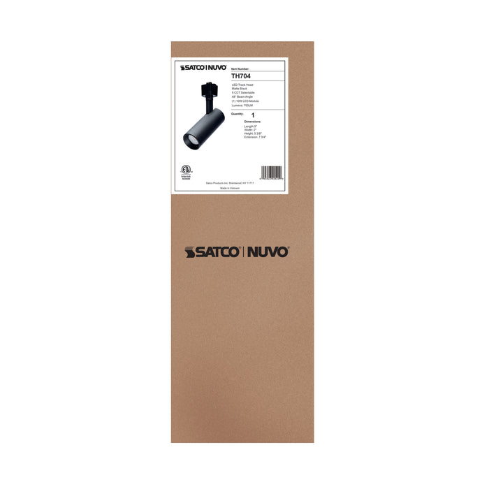 SATCO/NUVO 10W LED Track Head 48 Degree Beam Spread CCT Selectable 2700K/3000K/3500K/4000K/5000K Matte Black Finish (TH704)