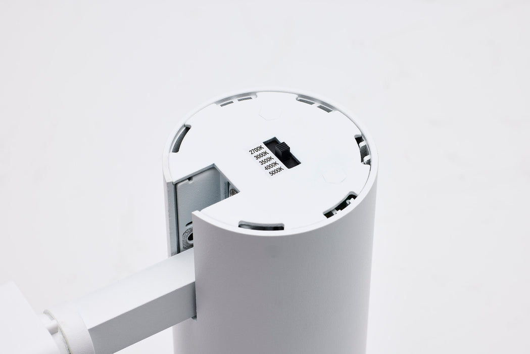 SATCO/NUVO 20W LED Track Head 36 Degree Beam Spread CCT Selectable 2700K/3000K/3500K/4000K/5000K Matte White Finish (TH711)