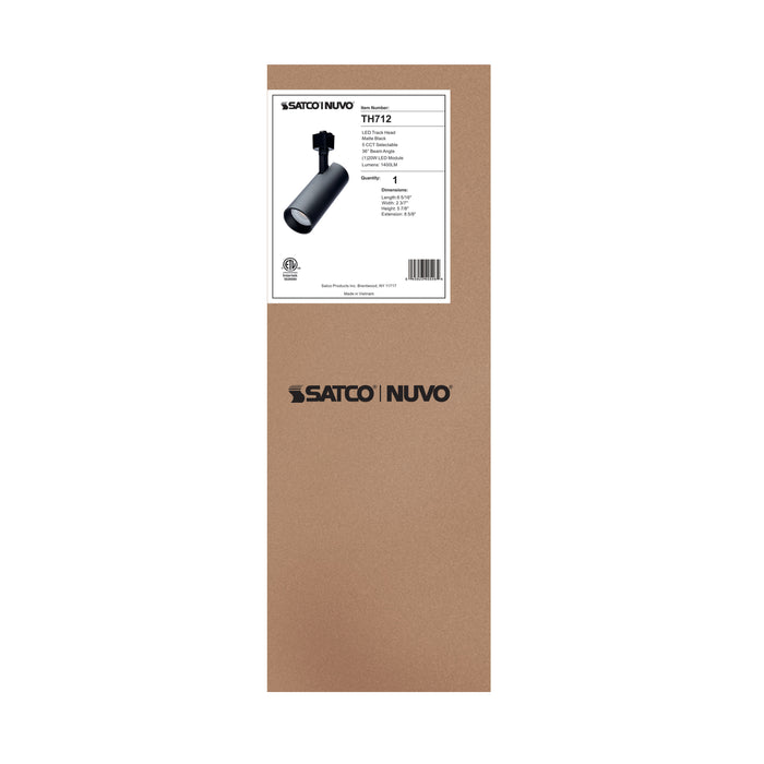 SATCO/NUVO 20W LED Track Head 36 Degree Beam Spread CCT Selectable 2700K/3000K/3500K/4000K/5000K Matte Black Finish (TH712)