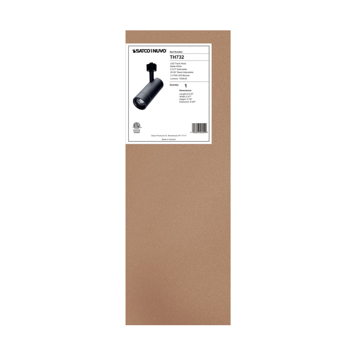 SATCO/NUVO 15W LED Track Head 20 To 50 Degree Adjustable Beam Spread CCT Selectable 2700K/3000K/3500K/4000K/5000K Matte Black Finish (TH732)