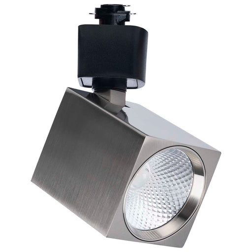 SATCO/NUVO 8W Square LED Track Head CCT Selectable 2700K/3000K/3500K/4000K/5000K Dim To Warm H Style 36 Degree Beam Angle 120V Brushed Nickel (TH753)