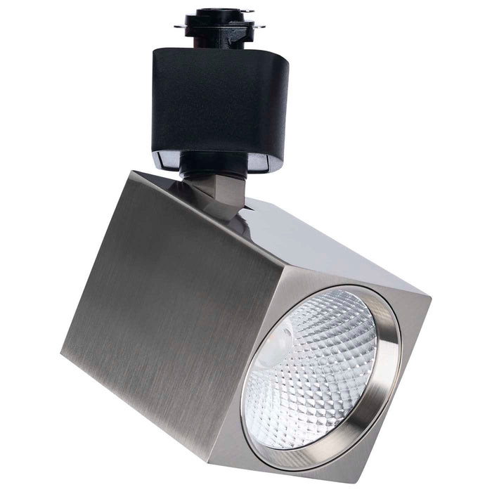 SATCO/NUVO 8W Square LED Track Head CCT Selectable 2700K/3000K/3500K/4000K/5000K Dim To Warm H Style 36 Degree Beam Angle 120V Brushed Nickel (TH753)