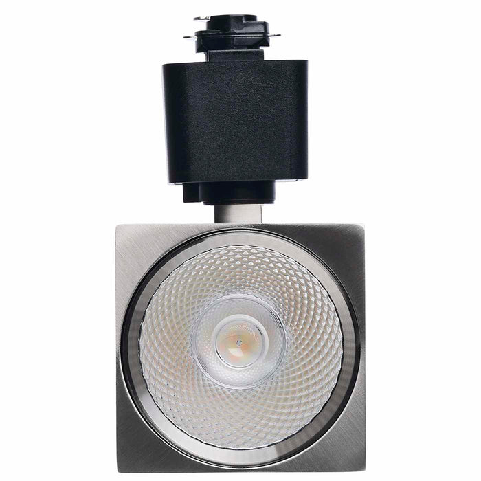 SATCO/NUVO 8W Square LED Track Head CCT Selectable 2700K/3000K/3500K/4000K/5000K Dim To Warm H Style 36 Degree Beam Angle 120V Brushed Nickel (TH753)